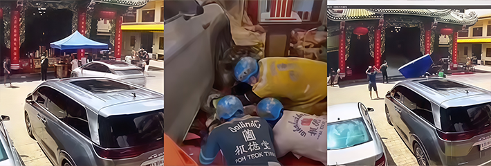 曼谷耀华力观音圣庙 78岁男子开比亚迪电动车突然冲入 撞伤多人现场哀嚎遍野