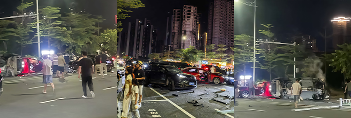 广东精神小伙 市区飙车酿惨剧 车祸现场视频曝光 车毁人亡网友嘲讽国庆投胎